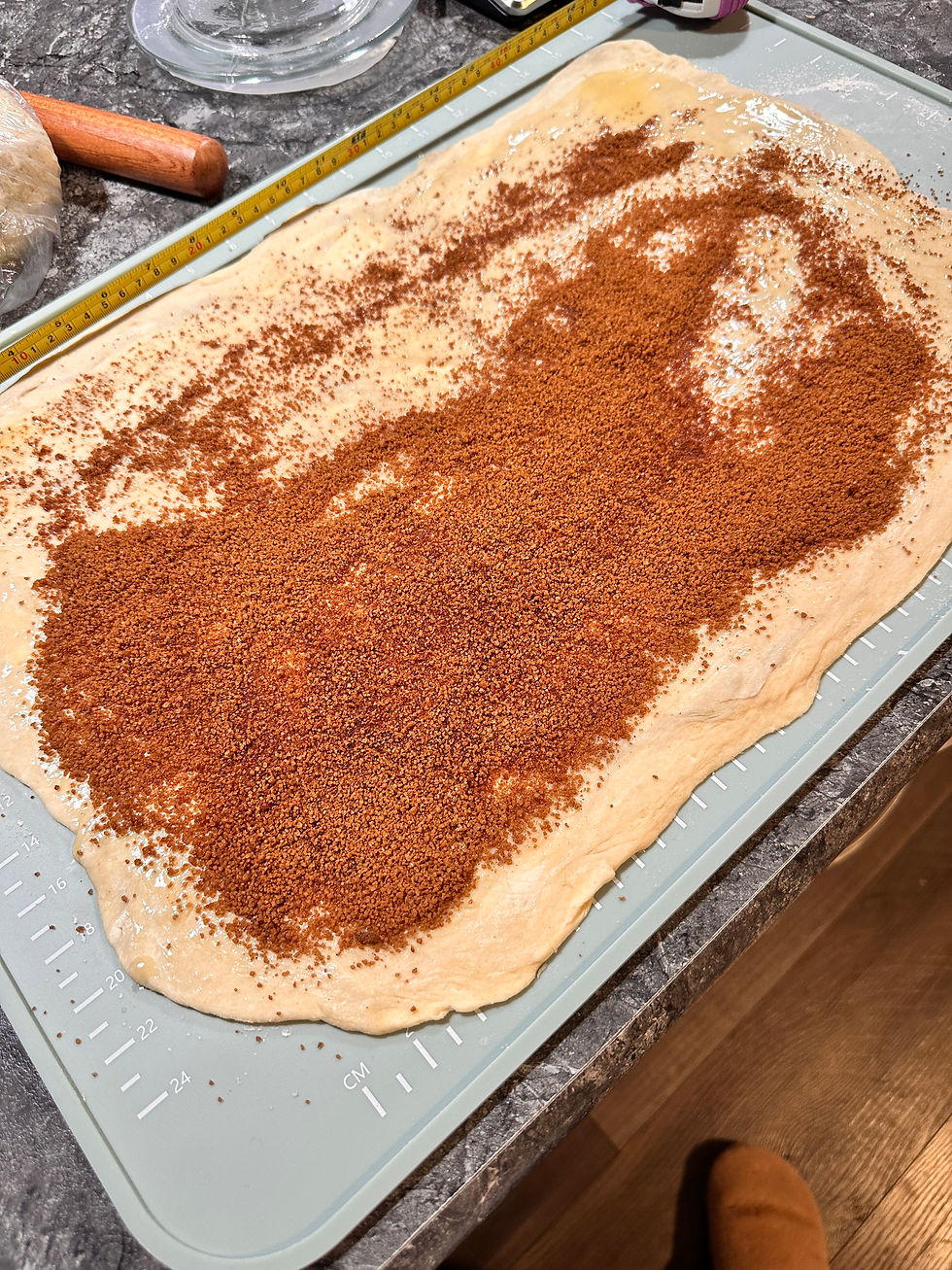 Cinnamon and sugar filling for homemade sourdough cinnamon rolls