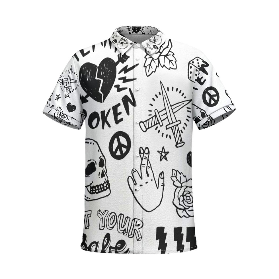 All-Over Print Men's Business Collared Shirt|110GSM Imitation Flax