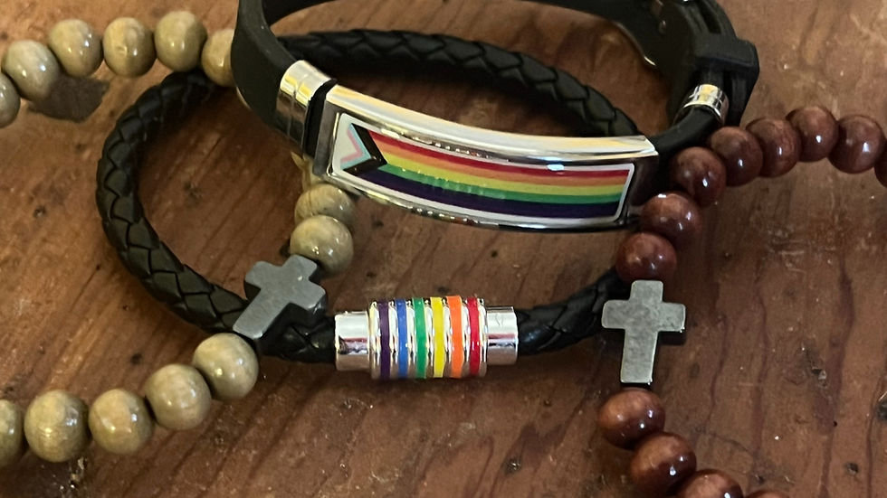 Pride bracelets and Cross bracelets are an invitation to conversation