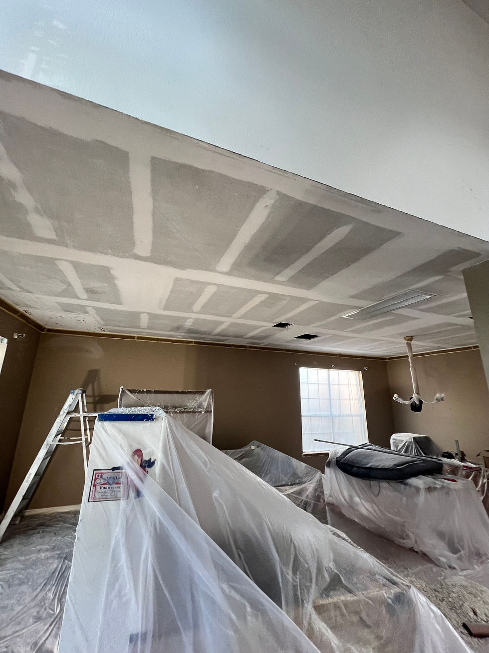 Popcorn ceiling removal before and after