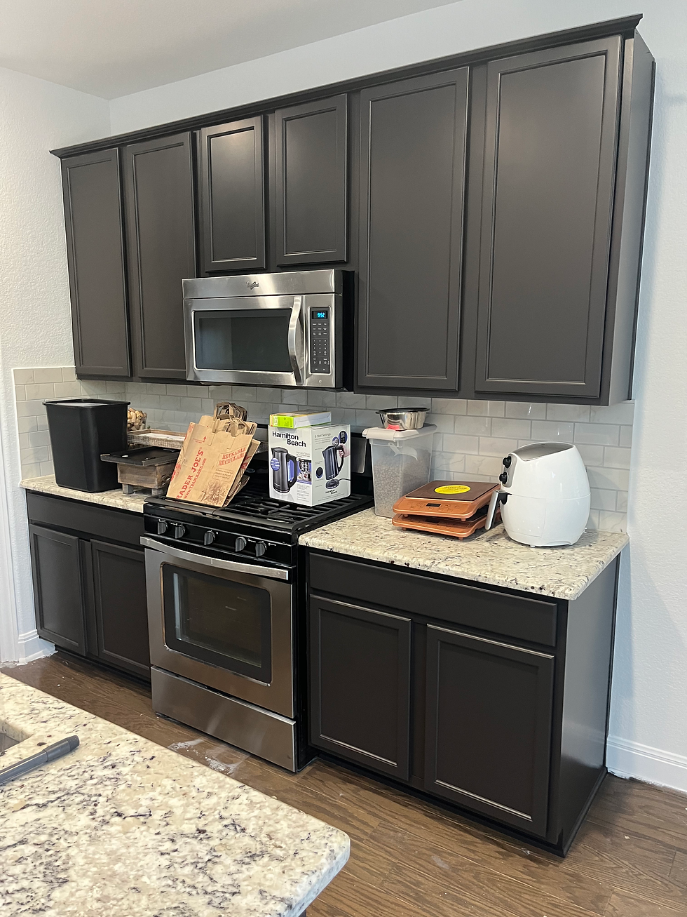 Cabinet painting project completed in Austin Texas