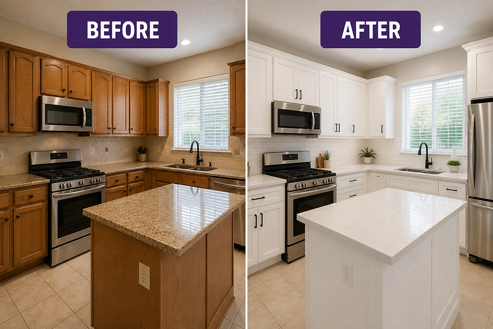 Cabinet painting project completed in Austin Texas