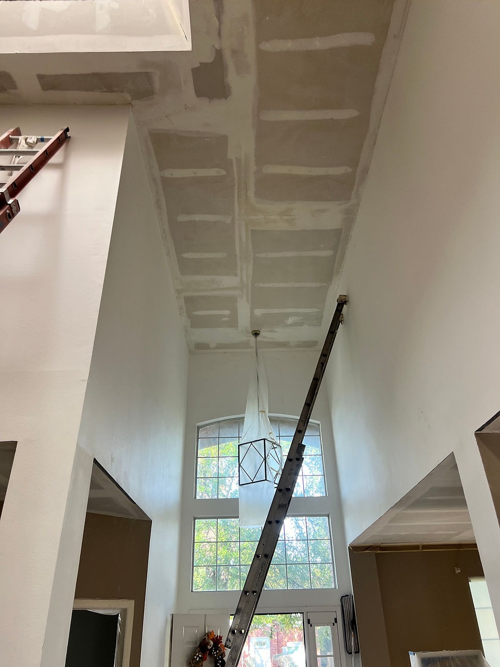 Popcorn ceiling removal before and after