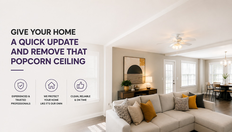 Popcorn ceiling removal before and after