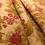 Thumbnail: Burgundy and sage cotton damask fabric with floral motif