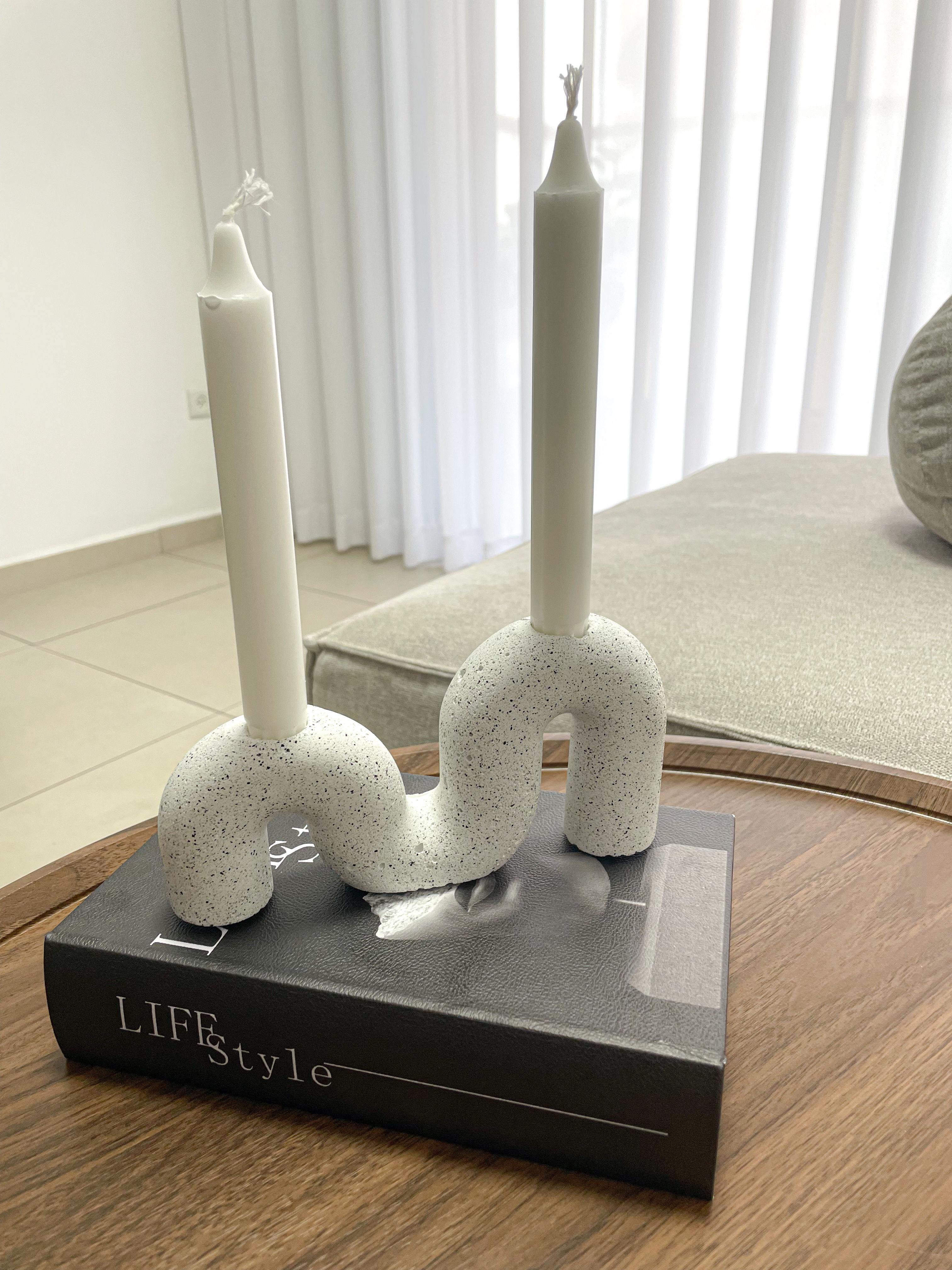 מעמד מפותל 2 נרות