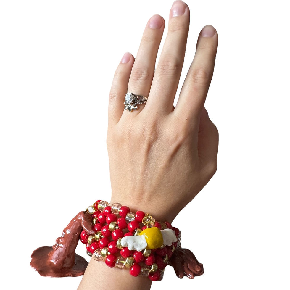 Handmade Magic Kandi Cuff Bracelet with Polymer Clay Charms – Rave Festival Je