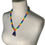 Thumbnail: Mini Rainbow Triangle Polymer Clay Pendant with Blue Crystal | Rave Jewelry