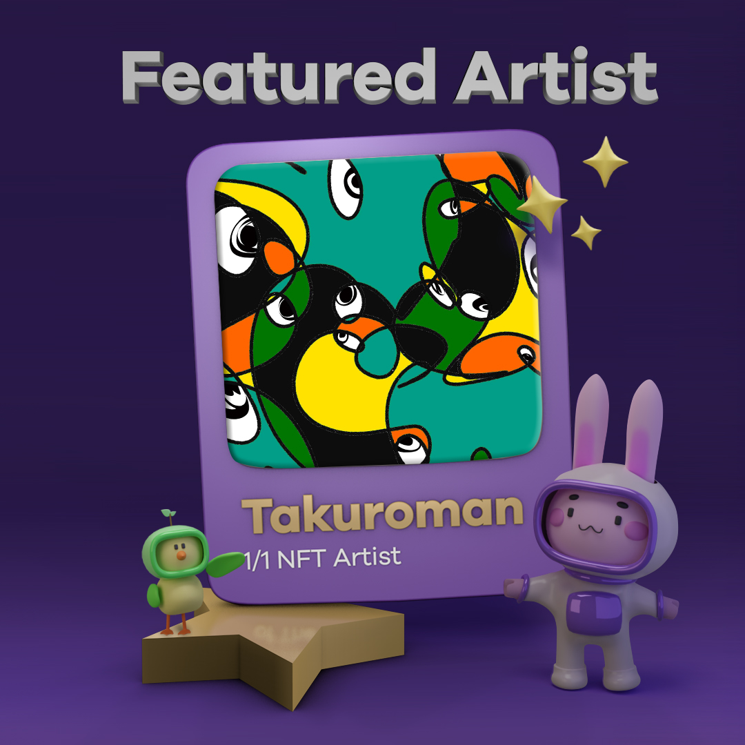 NFTマーケットプレイスGRABBITとTAKUROMANのパートナーシップが開始。1週間にわたり特集されます。