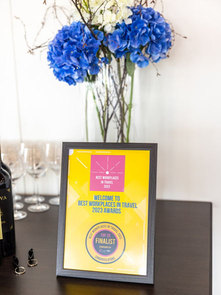 Best Workplaces in Travel 2023 certificate