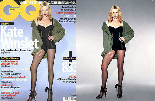 Photoshopped Kate Winslet on the Cover of GQ