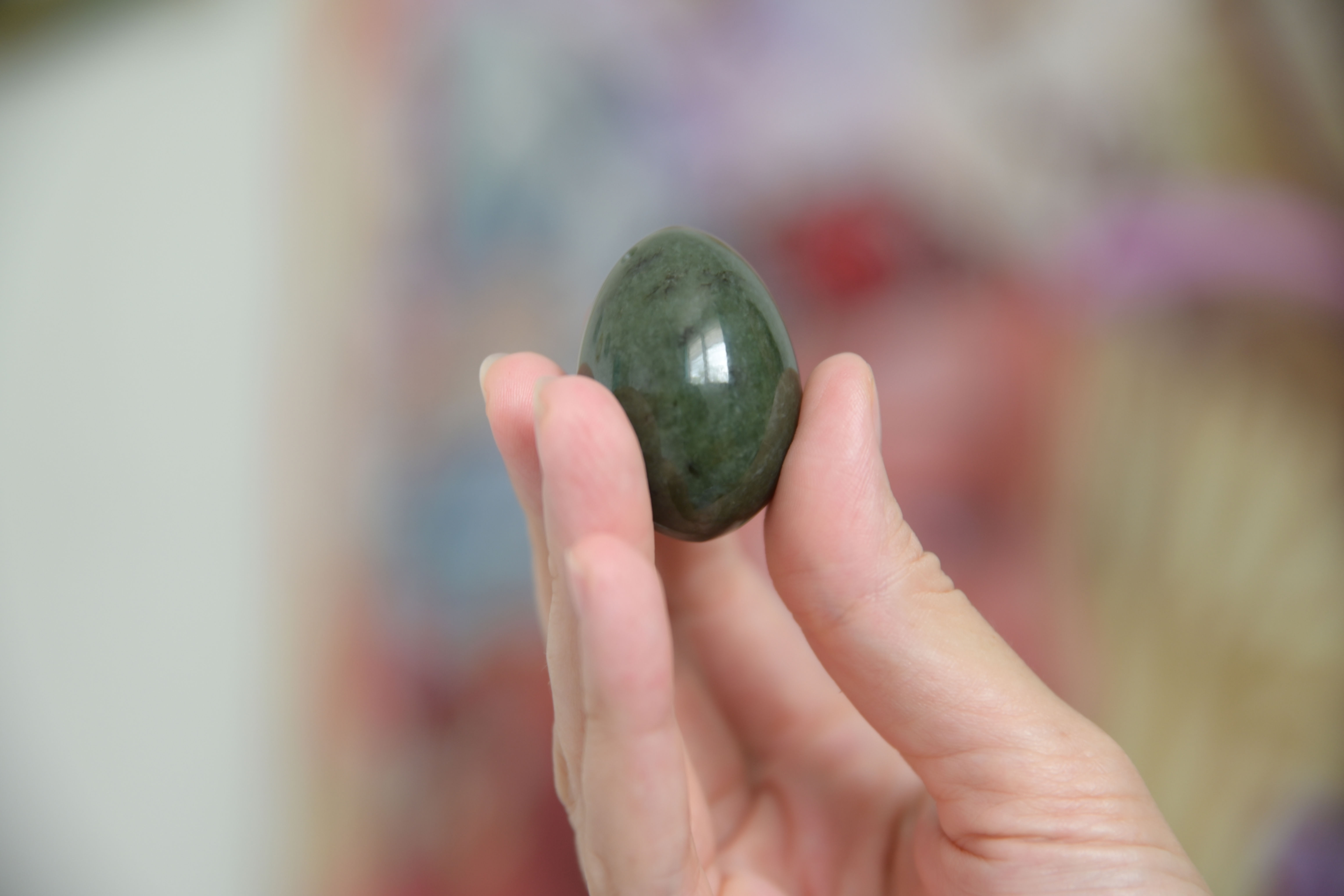 Oeuf de yoni en jade néphrite