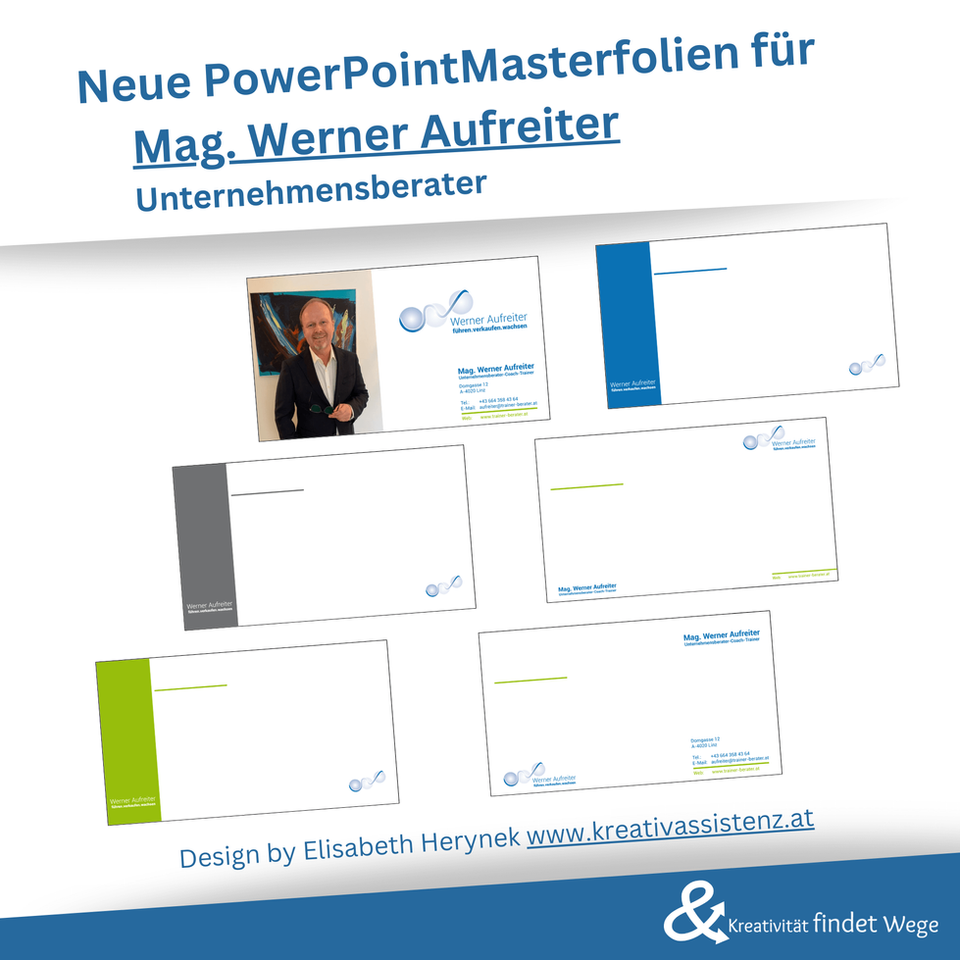 Power Point Masterfolien Design by Elisabeth Herynek Kreativassistenz & Werbeagentur Waldviertel