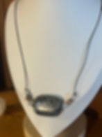 Black Moonstone Necklace on Leather