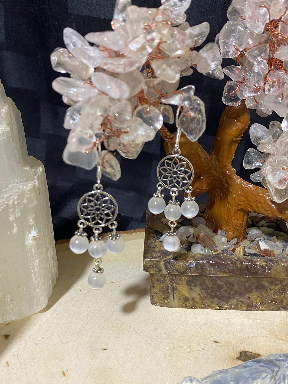 Thumbnail: Selenite Earrings with Sterling Silver Earwires