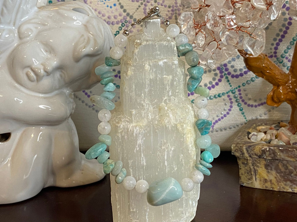 Amazonite and Moonstone Bracelet