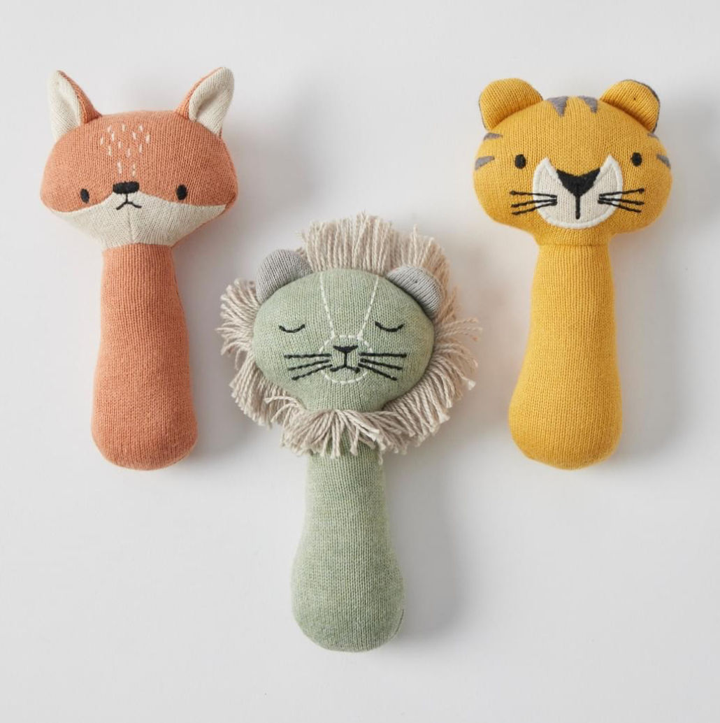 Nordic Kids Rattles - Jasper Fox, Ollie Lion, Luca Tiger