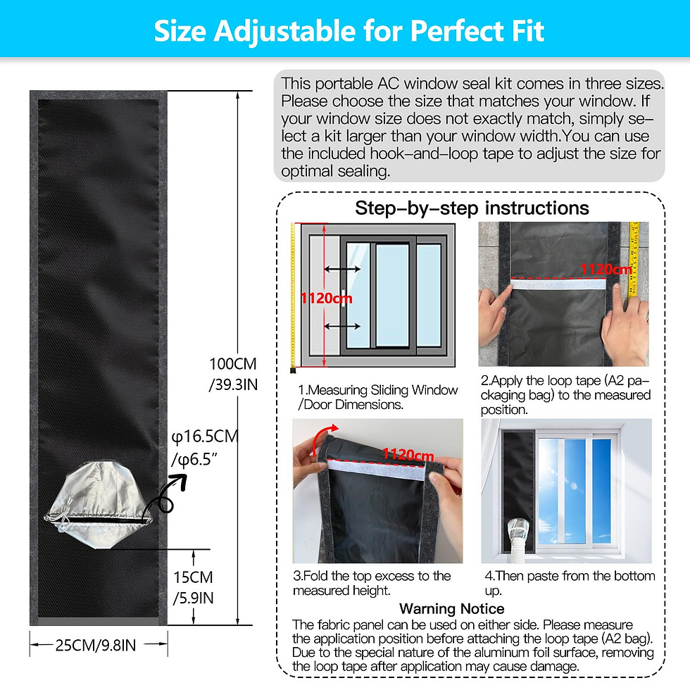 Thumbnail: Portable AC Window Seal Kit Sliding Window Vent Seal Cloth for Air Conditioner E