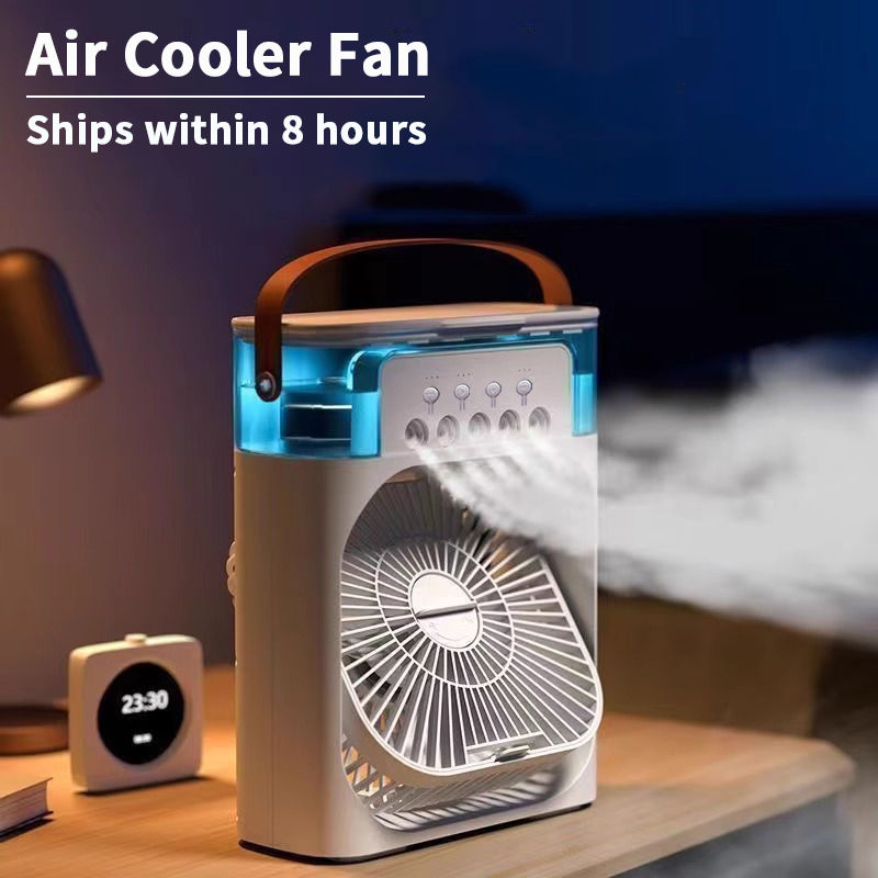 New 3 In 1 Fan AIr Conditioner Household Mini Air Cooler LED Night Light Portabl