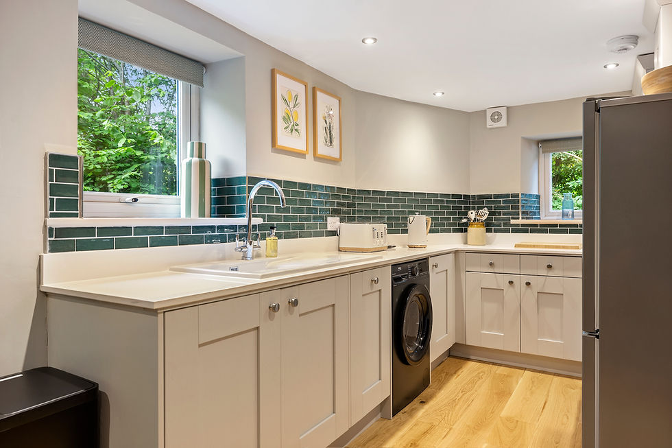 Modern kitchen in a luxury holiday cottage in Northumberland