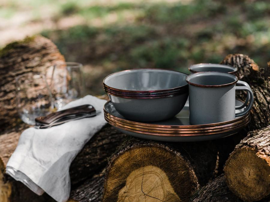 Thumbnail: Barebones Enamel Cup Slate Gray Set of 2