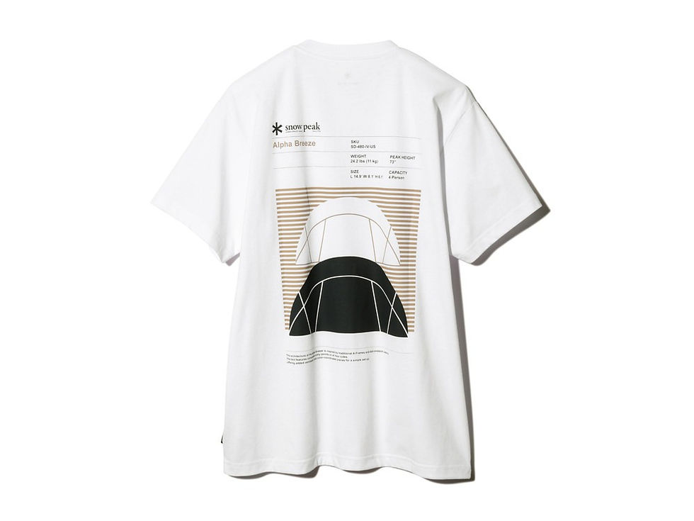 SNOW PEAK SS24 ALPHA BREEZE TYPOGRAPHY T-SHIRT WHITE