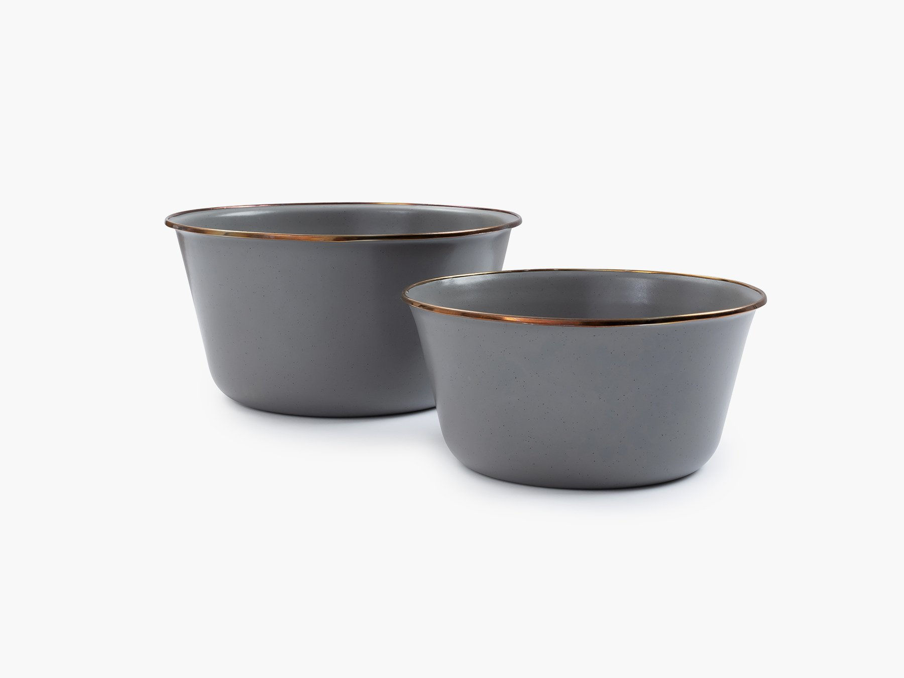 Barebones Enamel Mixing Bowl Set Slate Gray