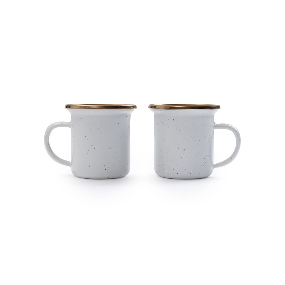 ภาพขนาดย่อ: Barebones Enamel Espresso Cup Set - Eggshell