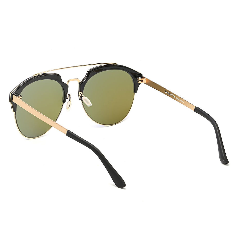 Thumbnail: COROLLA | Half Frame Mirrored Lens Horned Rim Sunglasses Circle