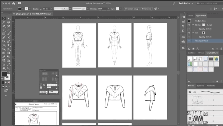 Fashion design tech pack plug-in