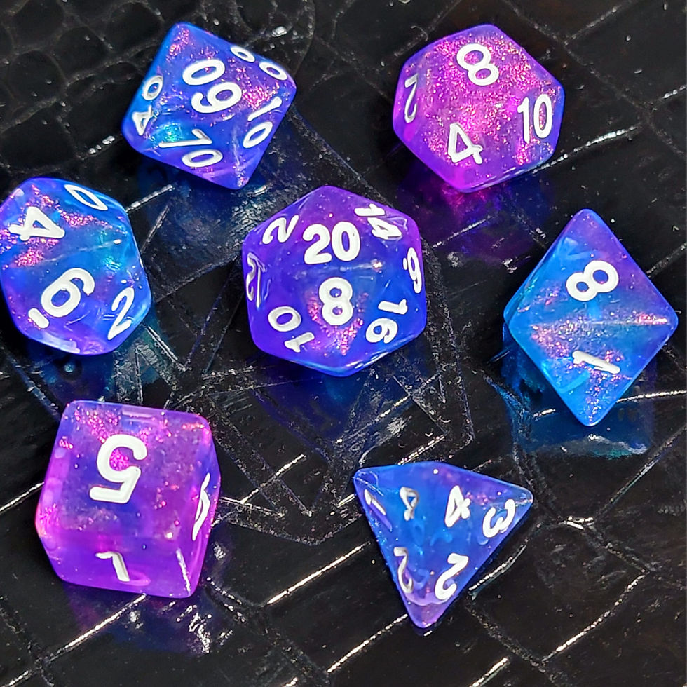 Thumbnail: Shimmering Purple-Blue DnD Dice Set