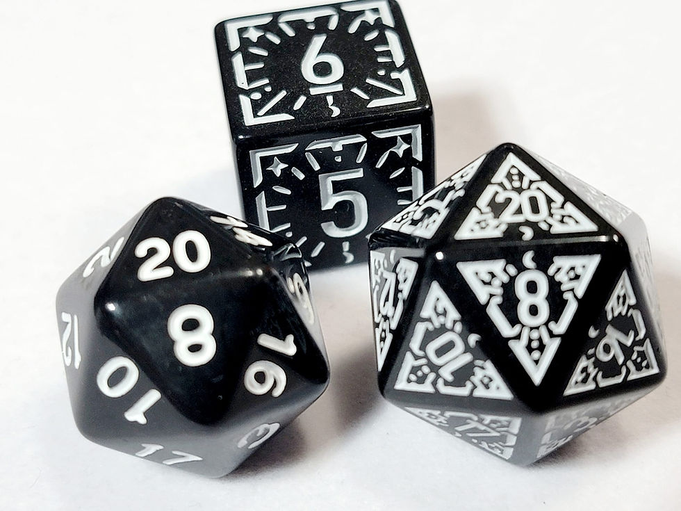Thumbnail: Black & White Starburst XL Dice Set