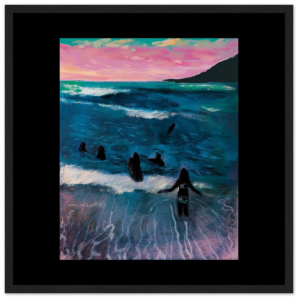 Thumbnail: Pink Peach Hawaiian Beach Sunset Framed Poster