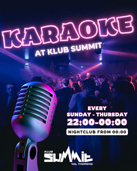 Karaoke nights at Klub Summit nightclub in Val Thorens