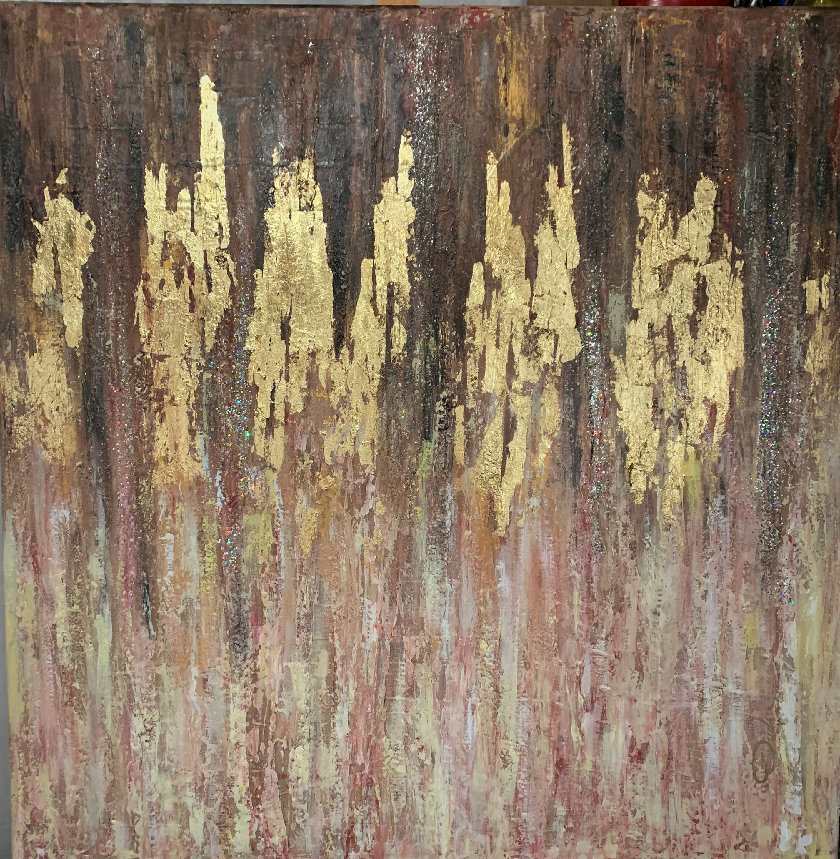 Golden Flames Canvas 36x36