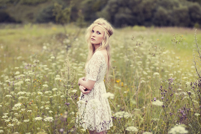 Woman in Flower Field