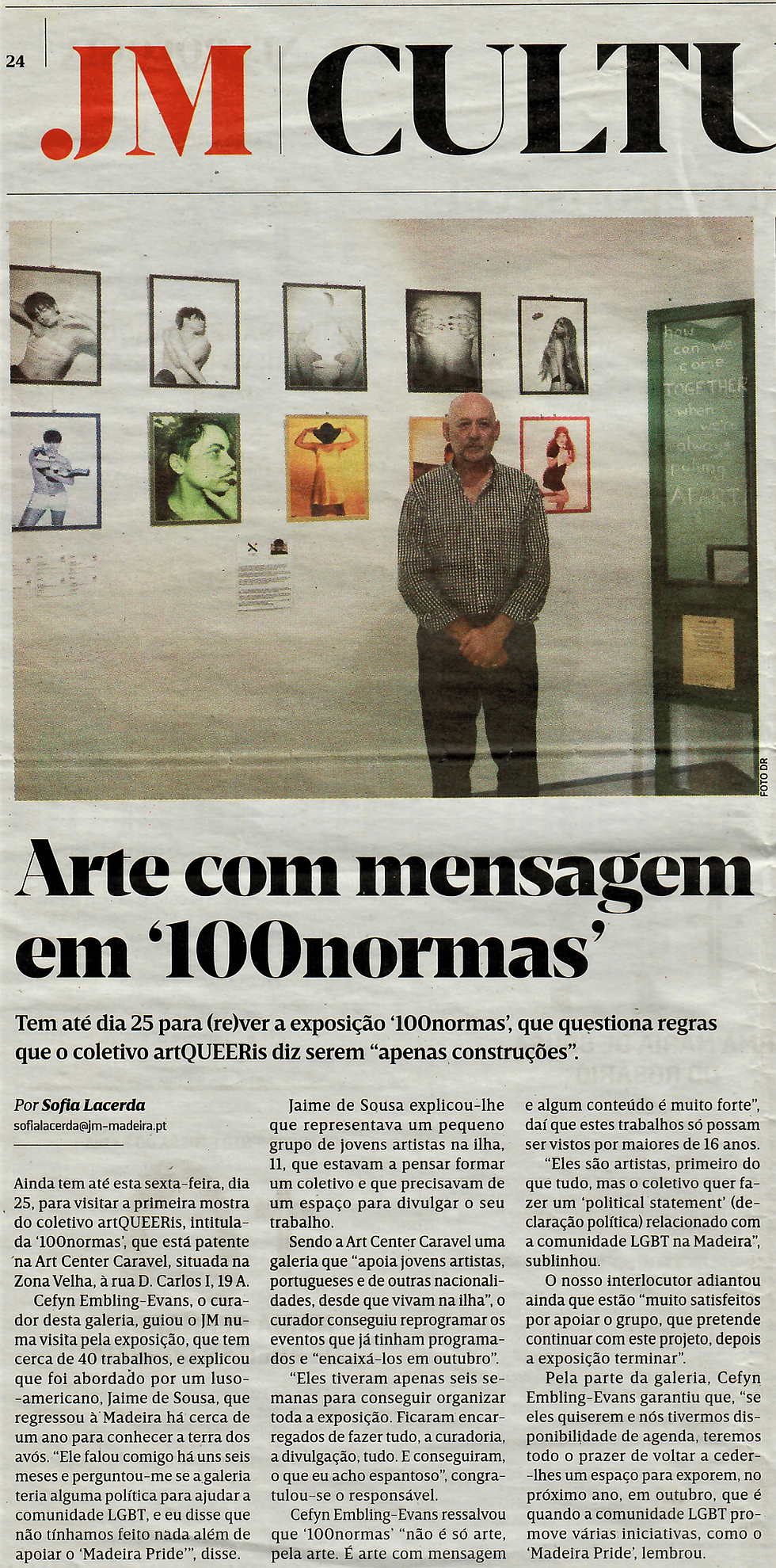 Support of the exhibition by the newspaper "JM-Madeira"