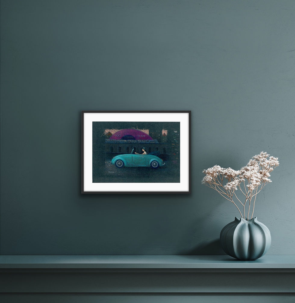 Thumbnail: DERKACH Alexander.CITY TRIP IN A BLUE CABRIOLET