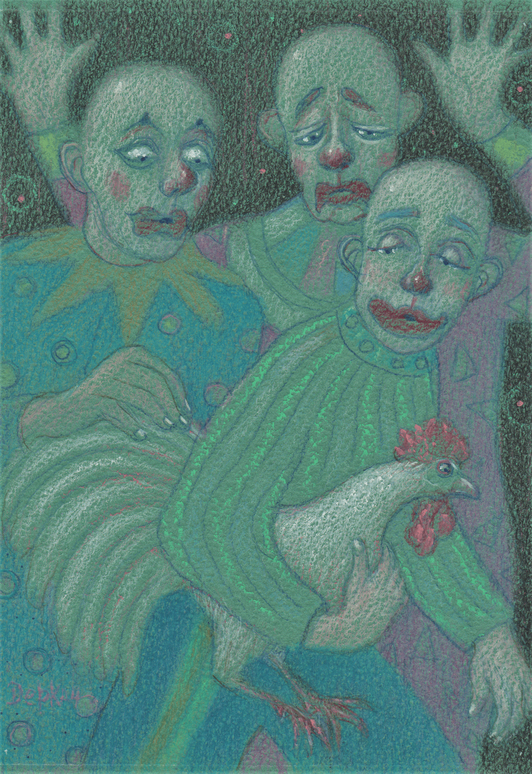 Derkach Alexander. CLOWNS AND A ROOSTER FROM BARCELOS