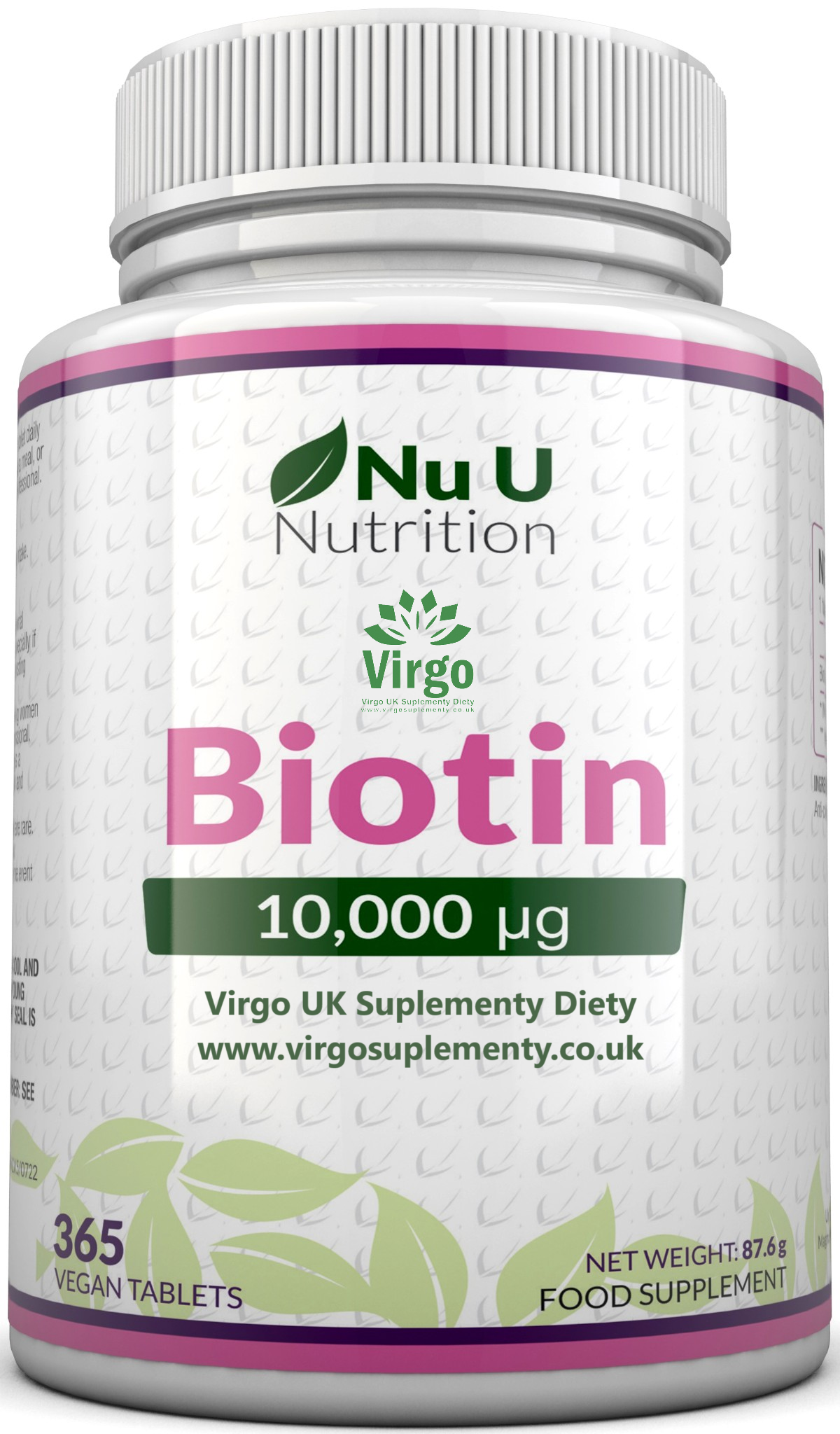 Nu U Biotin 10000 mcg 365 tablet Vlasy Pokožka Růst nehtů
