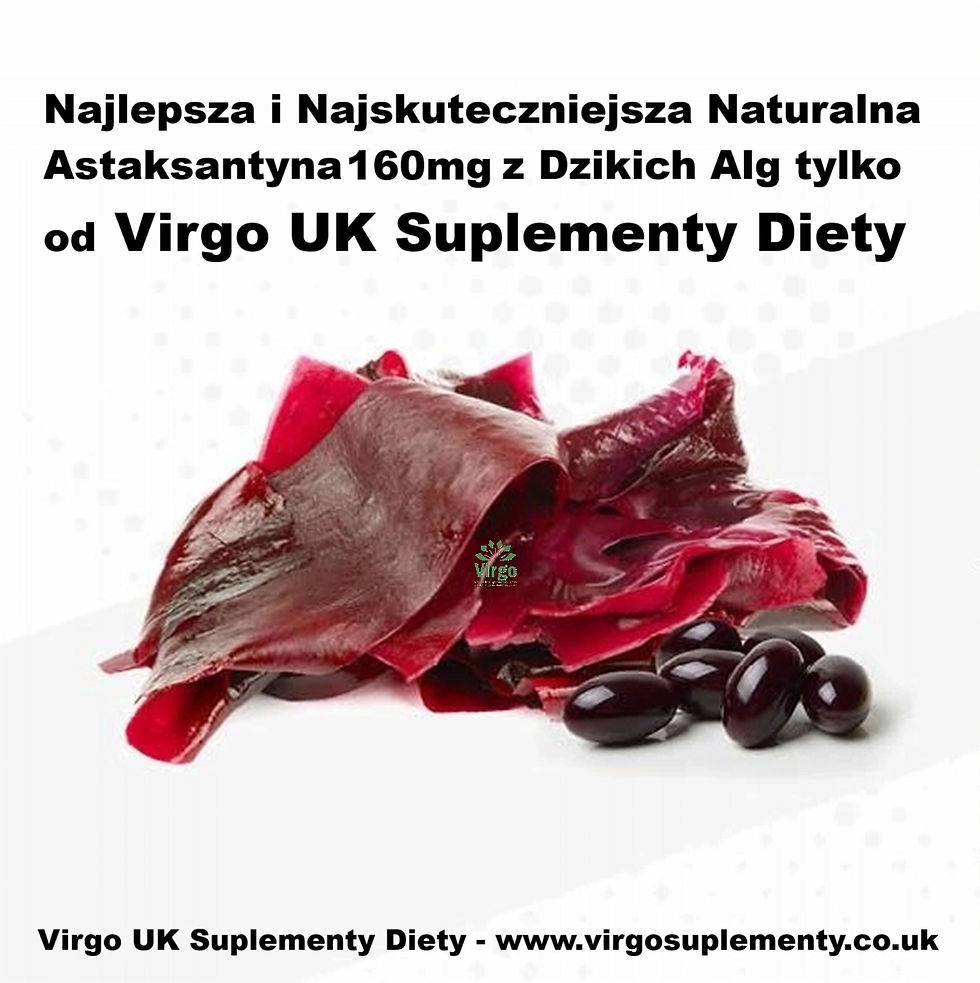 Miniatura: Astaksantyna 160mg 180 kapsułek żelowych Dzikie Algi Naturalny Karotenoid