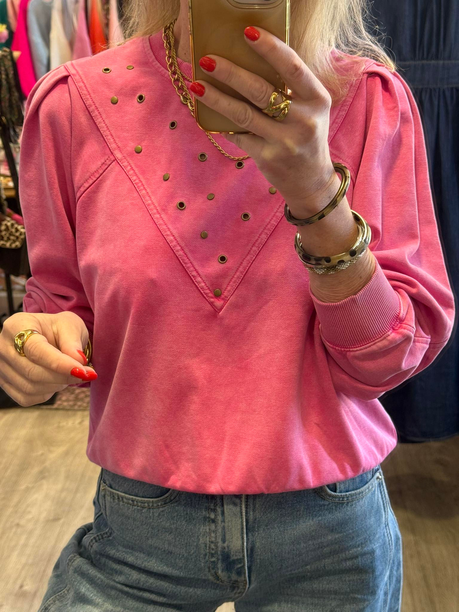 Sweat Raphaël Fushia Délavé