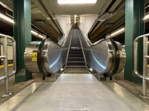 Escalator at West Fourth Ave Subway Station in Manhattan