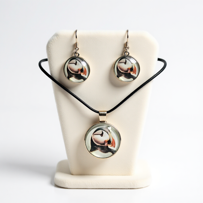 Puffin Necklace & Earrings set