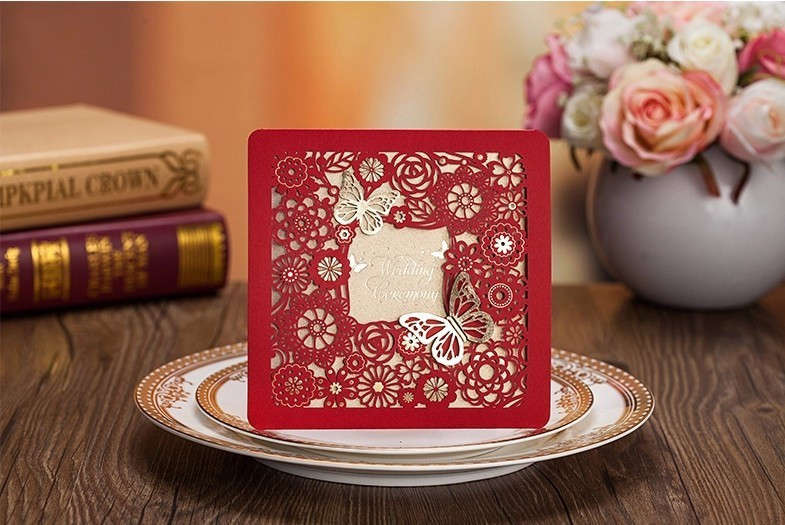 Flowers with butterfly invitations