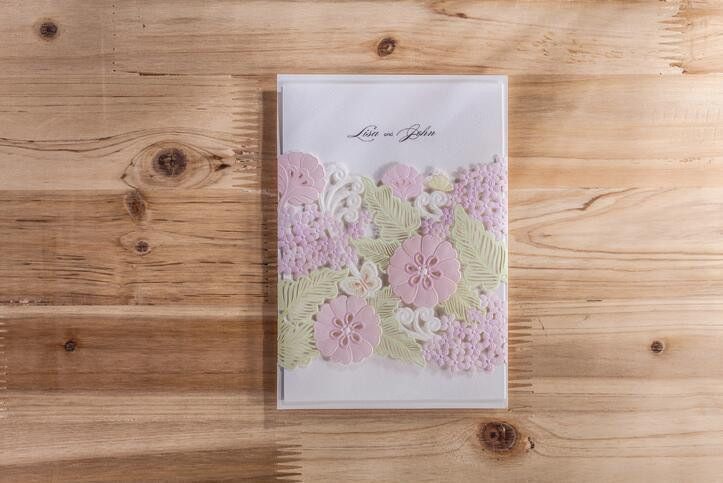 Multicolored wedding invitation