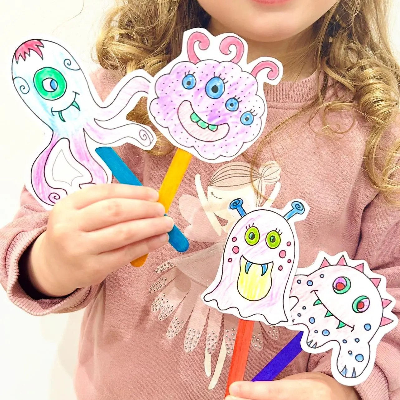 Monster Puppets Colour In Activity