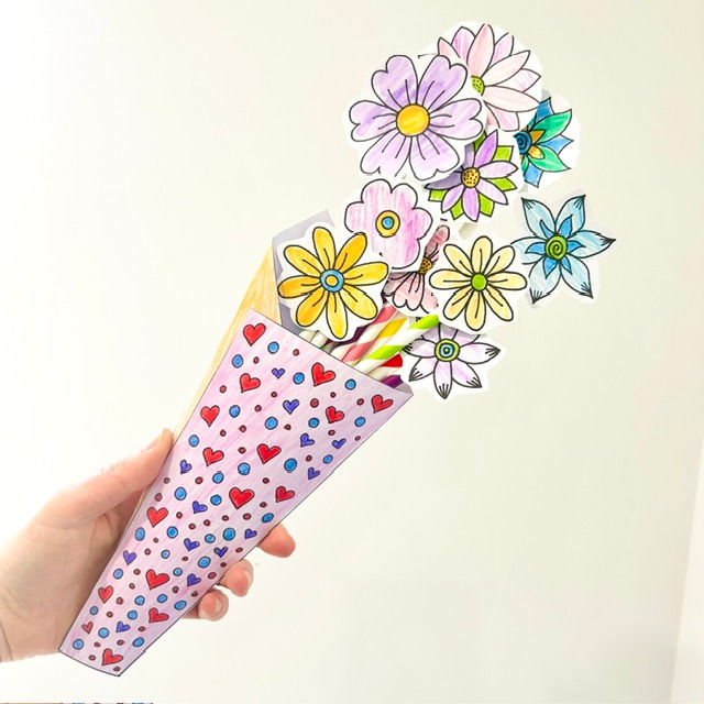 Hearts Bunch of Flowers Craft Activity