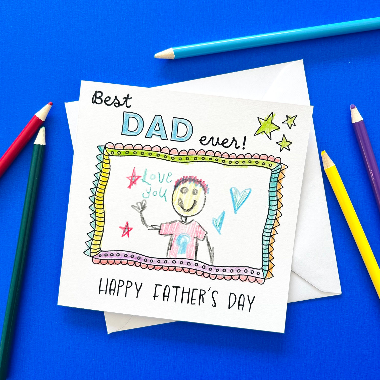 Best Dad Ever Colour-In Father's Day Card