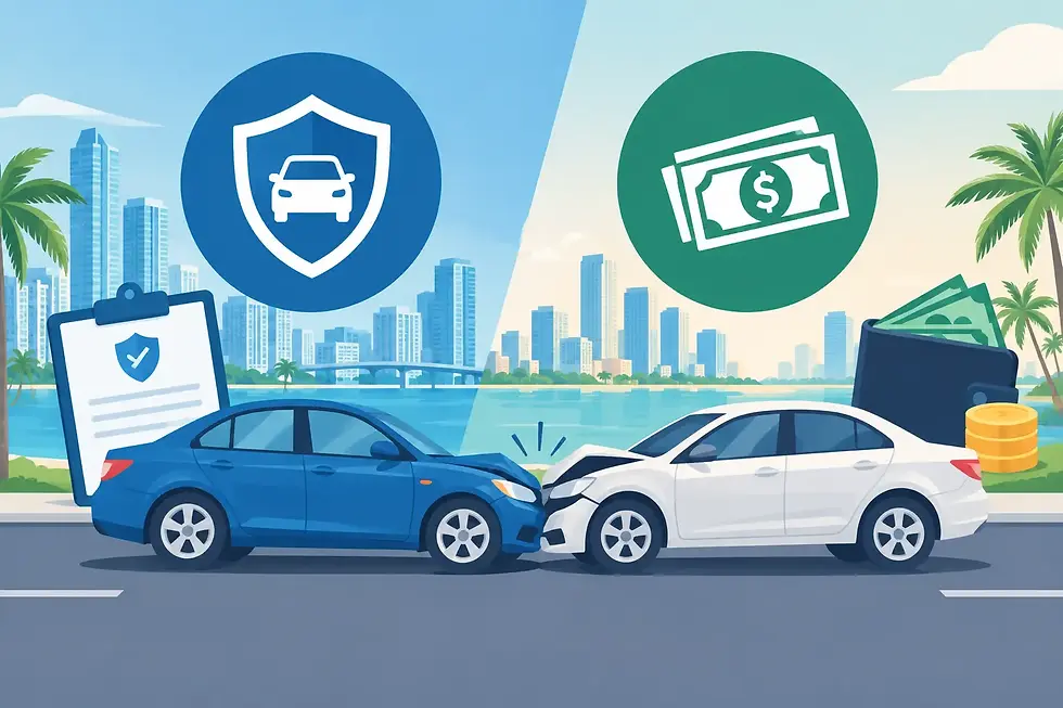 Seguro vial versus pago directo para Miami